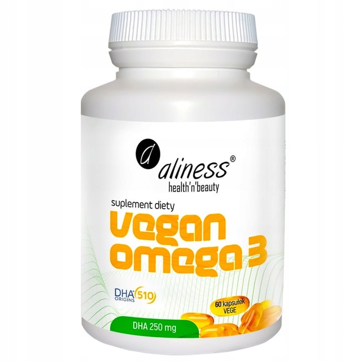 VEGAN OMEGA 3 DHA 250MG 60 KAP DHA Z ALG ROŚLIN