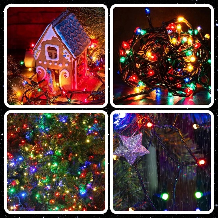 LAMPKI CHOINKOWE 500LED ŚWIĄTECZNE ŚWIATEŁKA ZEWNĘTRZNE WEWNĘTRZNE RGB 35M