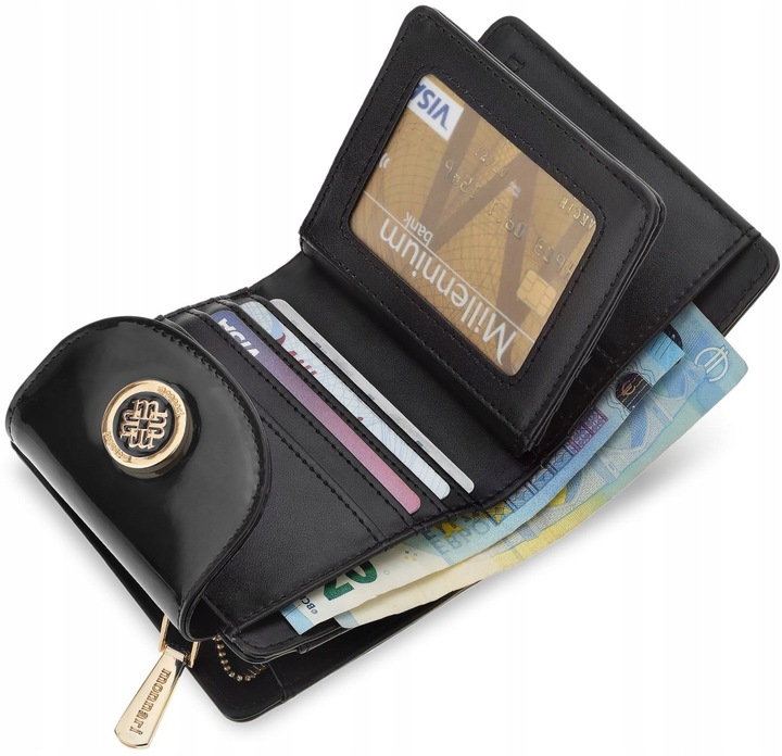 Mały Portfel Damski Monnari Lakierowany Elegancki Na Prezent Wzór Skóry