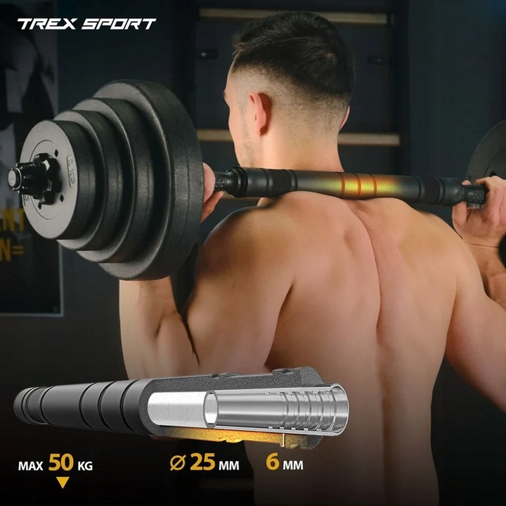 Hantle regulowane bitumiczne sztanga 40kg zestaw hantli 2x20kg Trex Sport