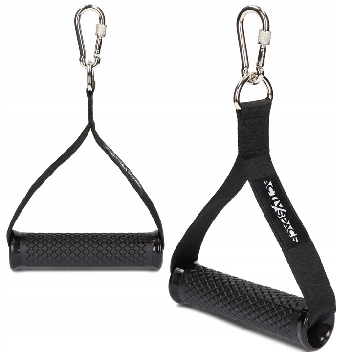 UCHWYT DO WYCIĄGU ATLASU GÓRNEGO DOLNEGO Z KARABIŃCZYKIEM ZESTAW 2SZT PRO