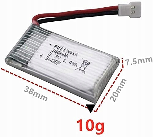 5szt akumulatorów 3.7v 380mAh H107C H107D hubsan