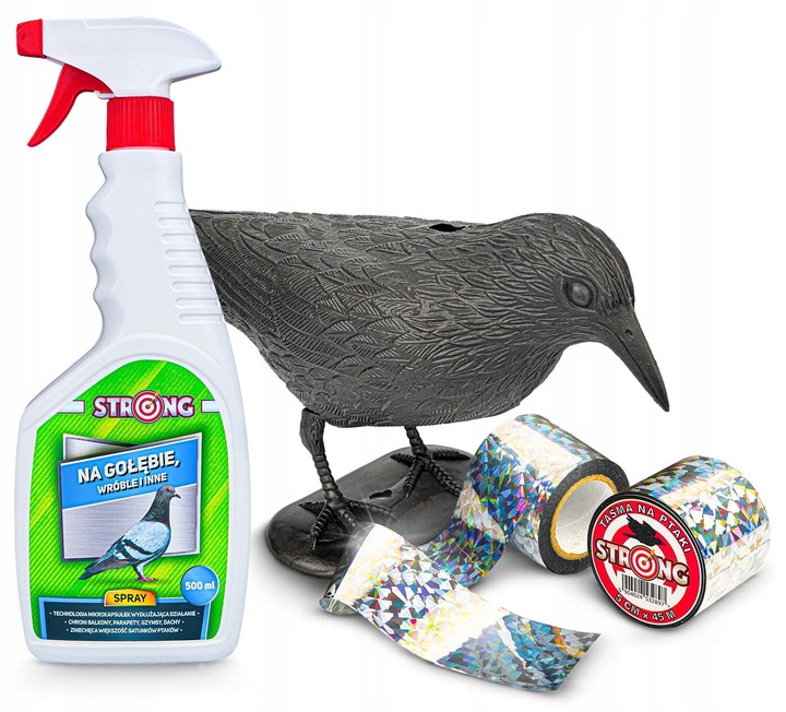 ZESTAW DO ODSTRASZANIA PTAKÓW GOŁĘBIE WRÓBLE MEWY