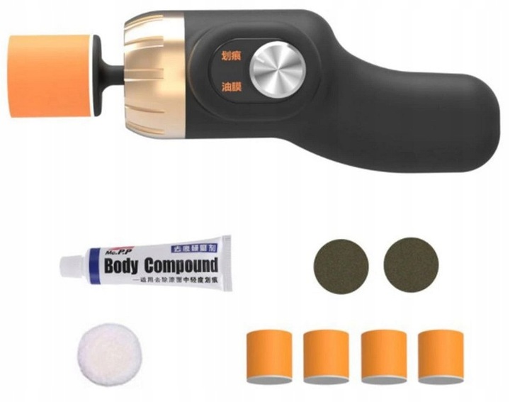 MINI POLERKA SAMOCHODOWA Maszyna Polerska 4x GĄBKA