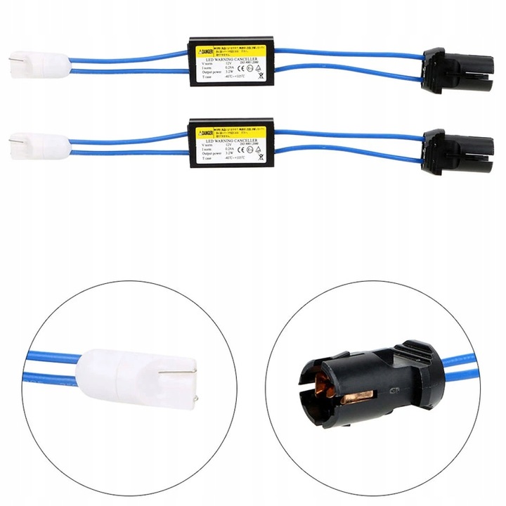 FILTRY REZYSTORY OPORNIKI CAN-BUS DO ŻARÓWEK LED W5W 5W5 T10 BEZ BŁĘDU KPL.