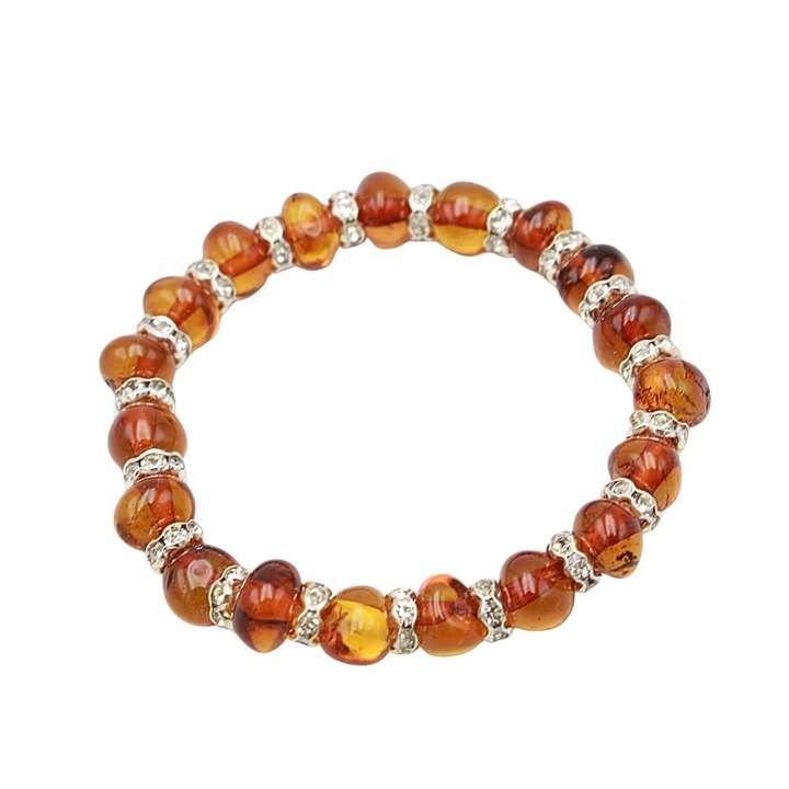 BRANSOLETKA NA ZĄBKOWANIE DLA DZIECKA BURSZTYNOWA