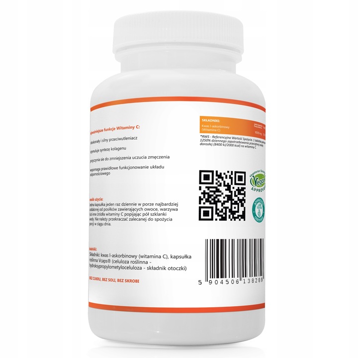 Witamina C 1000mg Kwas L-Askorbinowy MOCNA 120 kapsułek