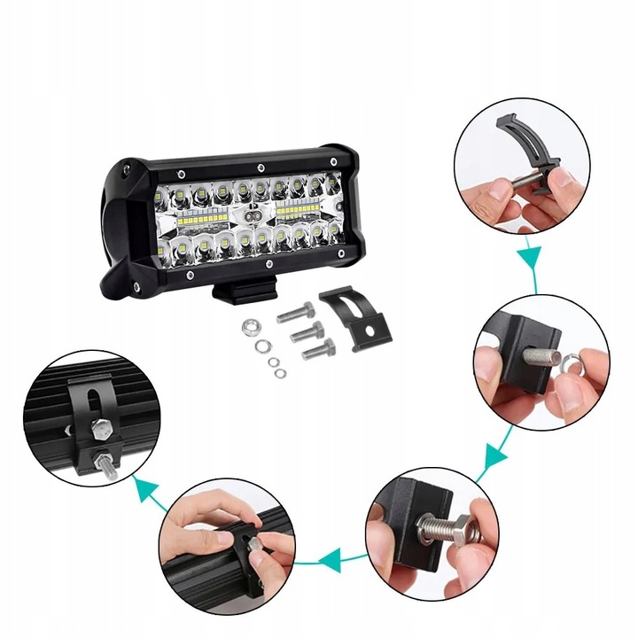 Lampa Robocza LED BAR 120W Halogen Reflektor Naświetlacz Do Ciągnika Mocny