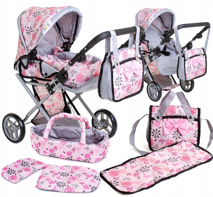 Doris WÓZEK DLA LALEK 3w1 głęboki spacerowy TORBA TOREBKA przewijak