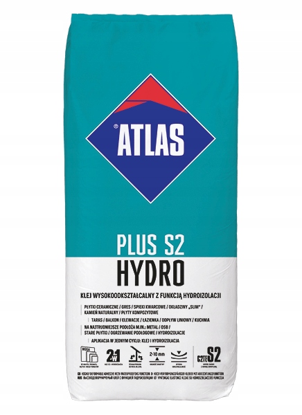 Klej hydroizolacja do płytek ATLAS PLUS S2 HYDRO 15 kg