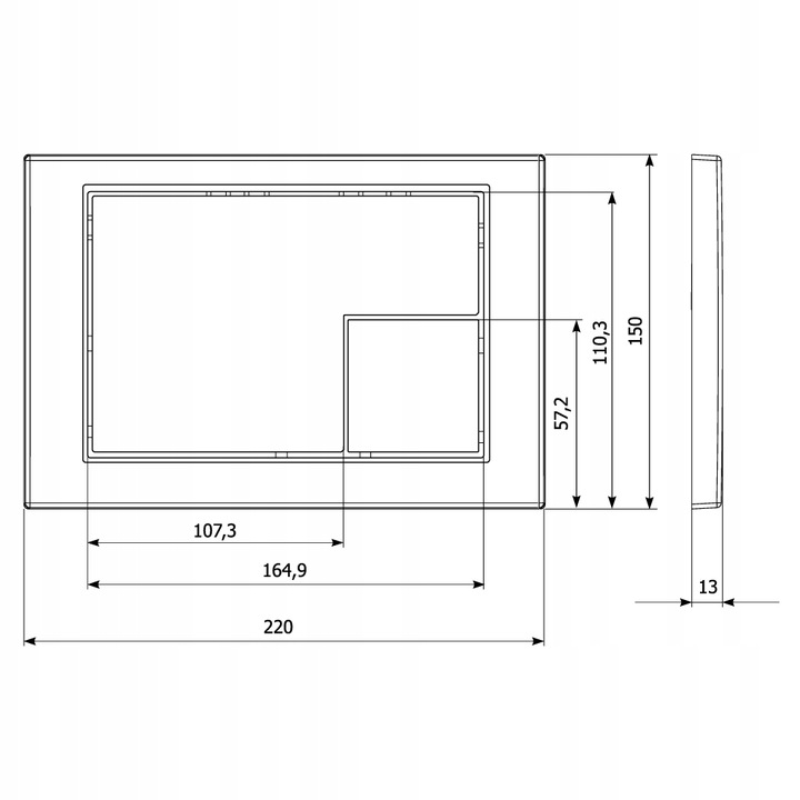 PRZYCISK DO SPŁUCZKI WC Cersanit CHROM POŁYSK M10 Przycisk Spłukujący WC