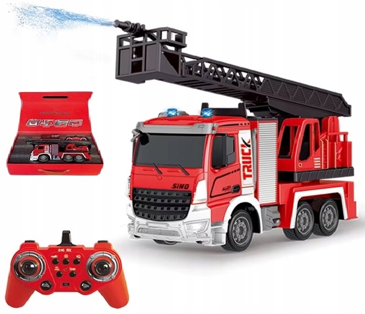 WÓZ STRAŻACKI NA WODĘ STRAŻ POŻARNA Zdalnie Sterowany AKUMULATOREK METAL