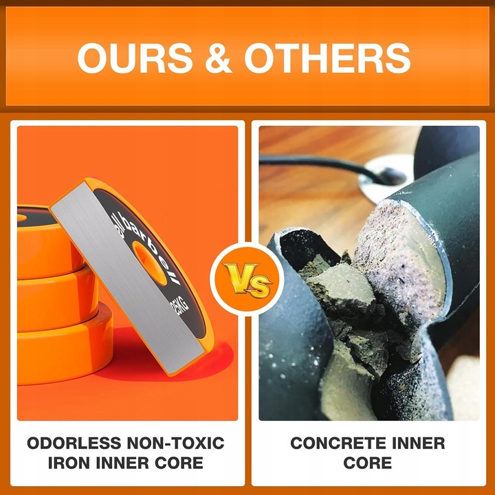 HANTLE REGULOWANE 2 X 10 KG ZESTAW STAL ANTYPOŚLIZGOWE SOLIDNE GUMA 20 KG