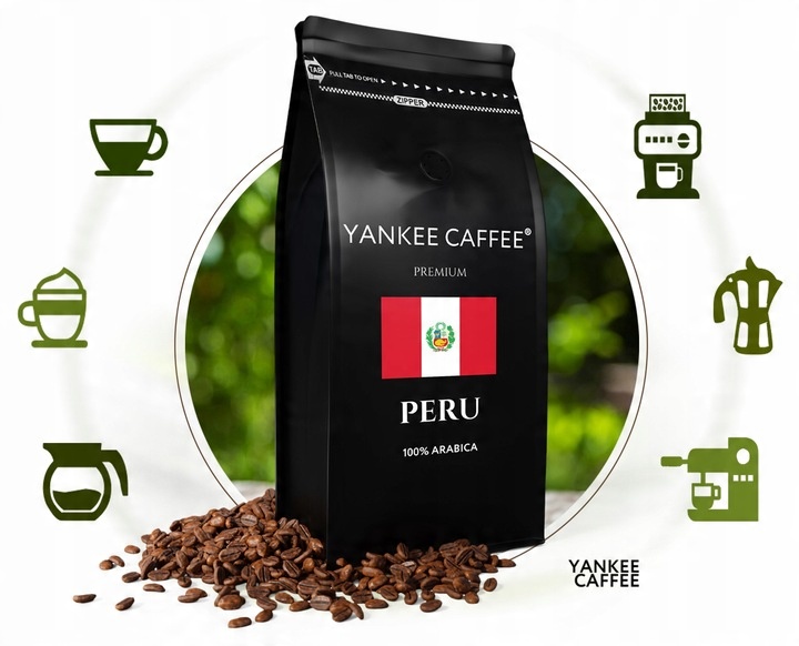 Kawa ziarnista 1kg 100% Arabica świeżo palona Peru Do ekspresu