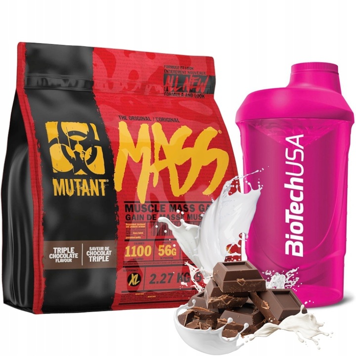 Mutant Mass Gainer Czekolada 2270g + Shaker 600 ml