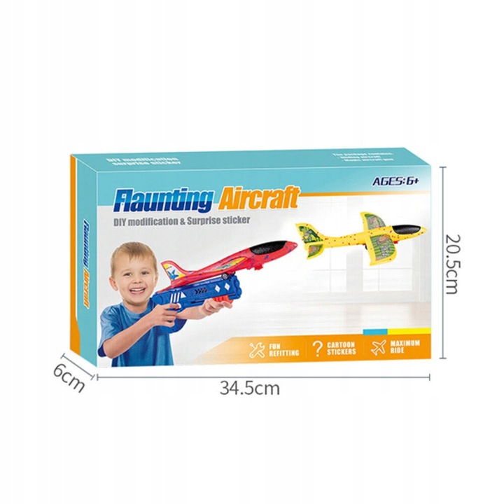 Samolot Styropianowy Wyrzutnia Duzy 35x32cm - Idealny prezent dla dzieci