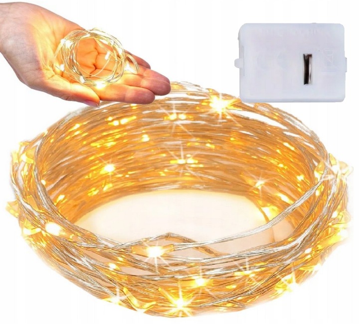 ŚWIATEŁKA LED LAMPKI CHOINKOWE MIKRO DRUCIKI Z BATERIAMI ŚWIĄTECZNY STROIK