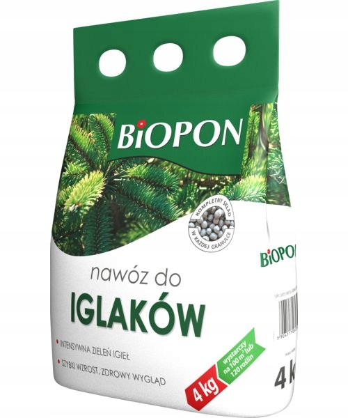 BIOPON nawóz granulowany do IGLAKÓW wieloskładnikowy 4kg - do 120 roślin
