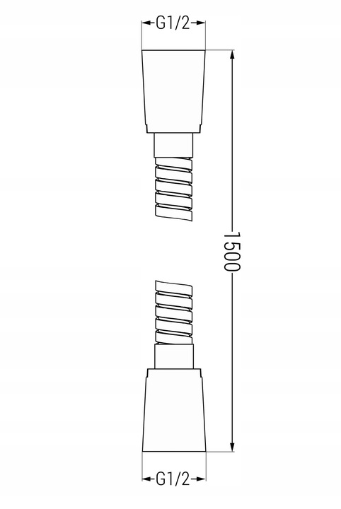 MEXEN WĄŻ PRYSZNICOWY BEZSKRĘTNY STAL 150cm CZARNY