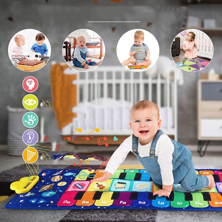 MATA MUZYCZNA EDUKACYJNA PIANINKO DLA DZIECI GRA DO TAŃCZENIA INTERAKTYWNA