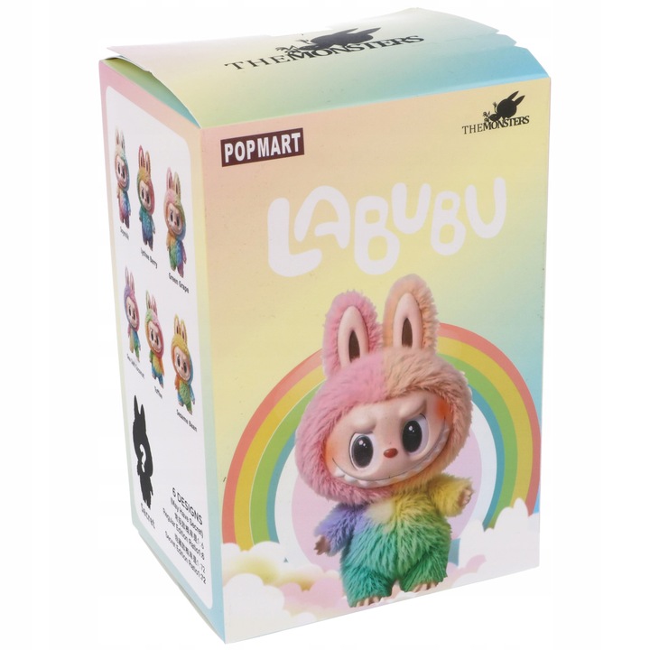 LABUBU TĘCZOWY GRAJĄCE ŚPIEWAJĄCE MASKOTKA BRELOK FIGURKA PLUSZAK