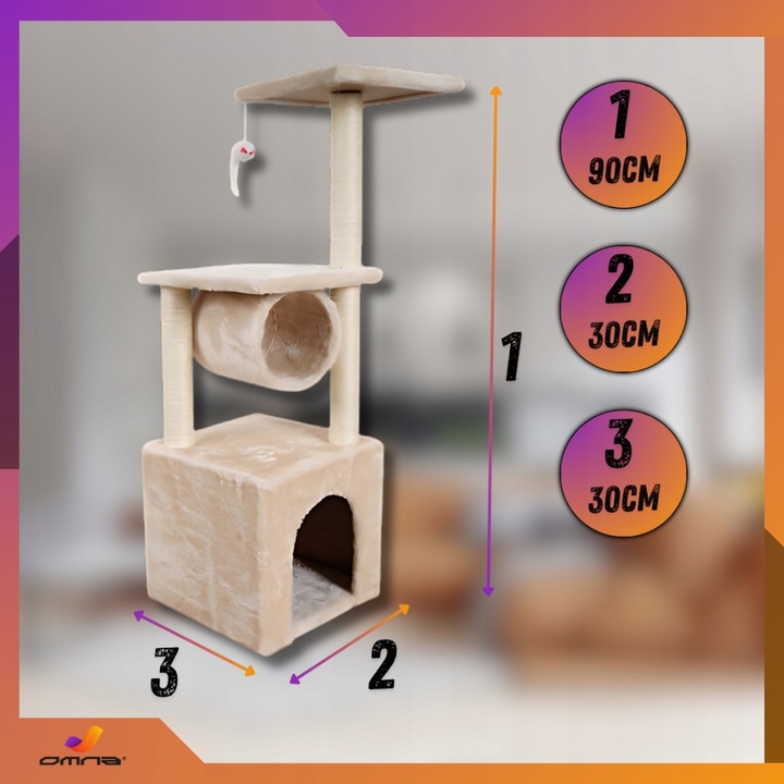 Drapak dla kota duży wysoki drzewko domek budka legowisko słupek mysz walec