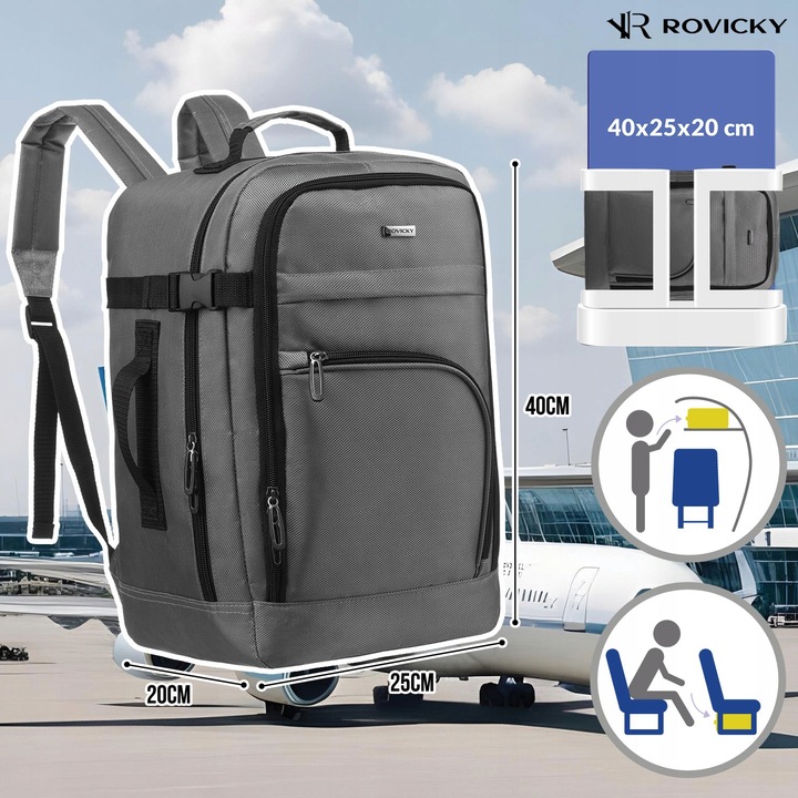 Plecak torba bagaż podręczny turystyczny 40x25x20 Wizzair Ryanair pojemny