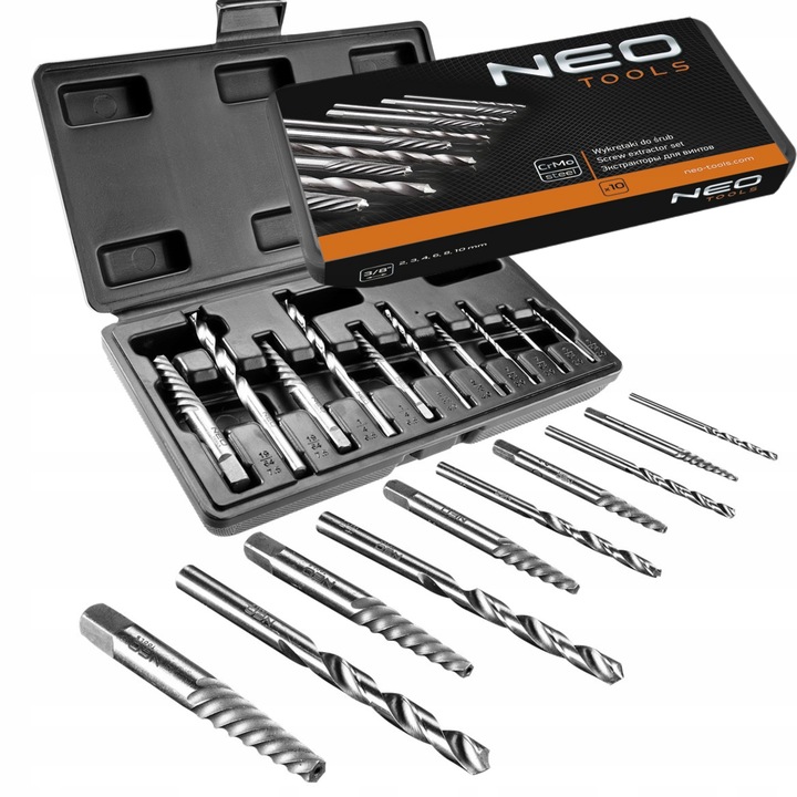 NEO KOMPLET ZESTAW WYKRĘTAKÓW DO ZERWANYCH URWANYCH ŚRUB + WALIZKA 09-609