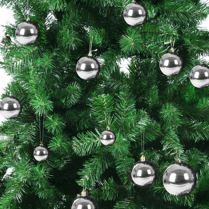 BOMBKI CHOINKOWE 6cm 54 SZT BOMBKA ZESTAW SREBRNE