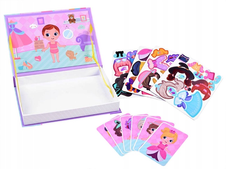 Książka układanka magnetyczna Lalka ubrania