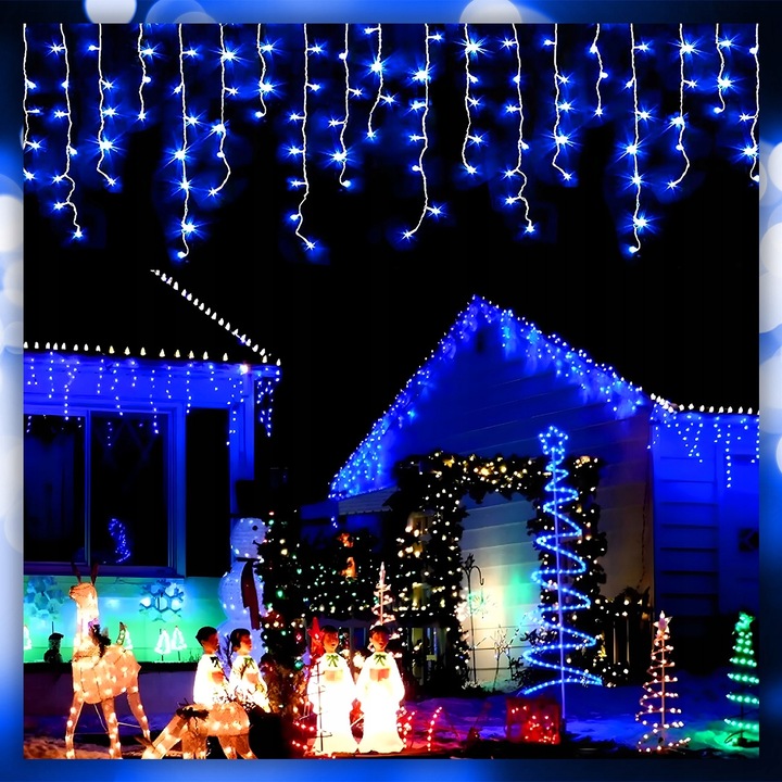 SOPLE LAMPKI CHOINKOWE ŚWIATEŁKA 300 LED 15,2M GRUBY KABEL FLASH ZEWNĘTRZNE