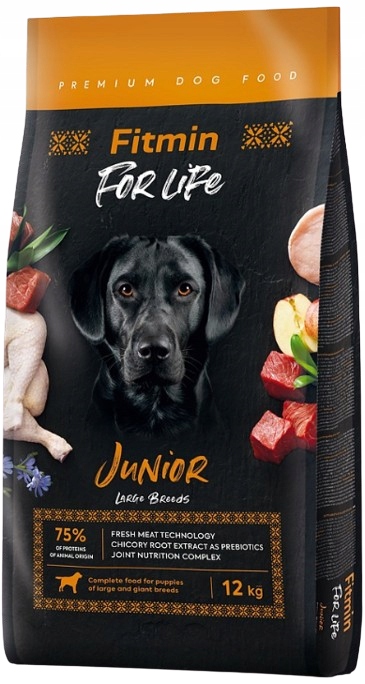FITMIN DOG FOR LIFE JUNIOR sucha karma dla szczeniaka DLA PSA 12 kg