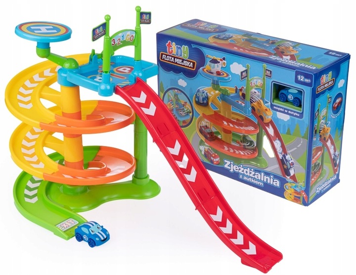 Dumel Flota Miejska Zjeżdżalnia z miękkim AUTKIEM parking 12m+