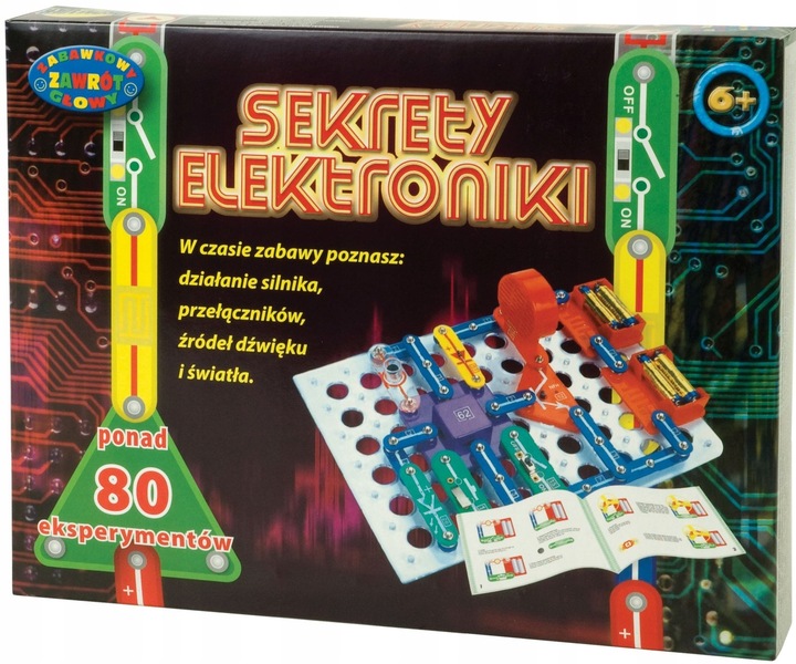 ZESTAW DOŚWIADCZALNY DLA DZIECI SEKRETY ELEKTRONIKI ponad 80 eksperymentów