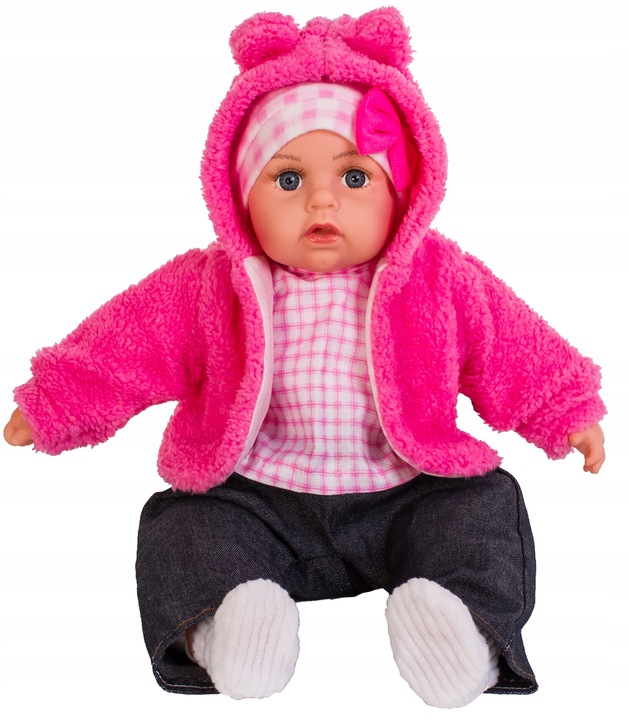 DUŻA LALKA BOBAS mówi śpiewa PL + smoczek + pampersy + butelki