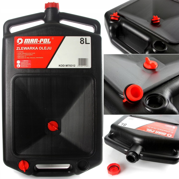 ZBIORNIK MISA WANNA ZLEWARKA DO OLEJU POJEMNIK 8L z korkiem