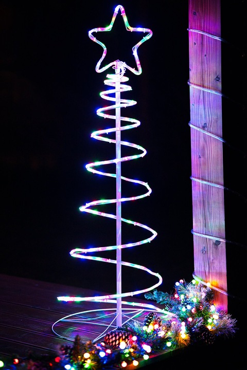 CHOINKA LED 135cm WĄŻ ŚWIETLNY LAMPKI ZEWNĘTRZNE MULTIKOLOR ŚWIETLNA OZDOBA