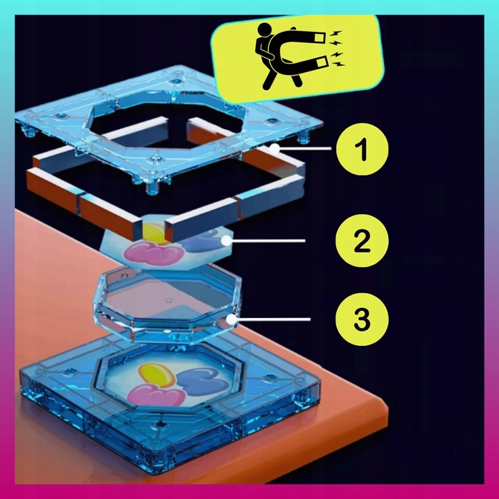 Klocki MAGNETYCZNE KONSTRUKCYJNE świecący tor 110 el 3D MAGNETIC Edukacyjne