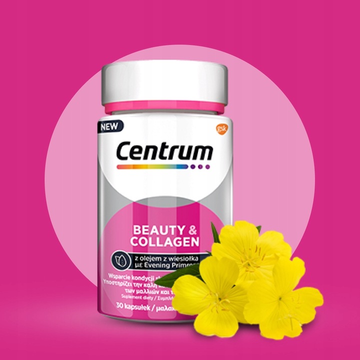 Multiwitamina Centrum Beauty & Collagen z olejkiem z wiesiołka 30 tabletek