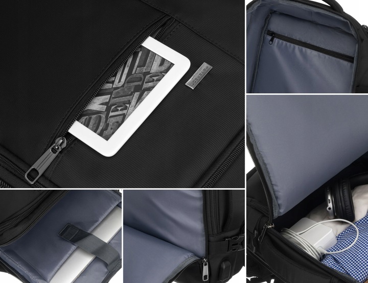 Plecak podróżny turystyczny wielofunkcyjny port USB Peterson bagaż kabinowy