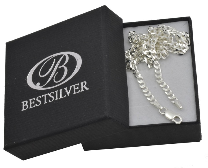 Męski łańcuszek srebrny Pancerka 70cm Srebro 925