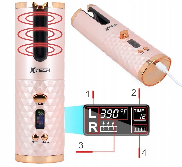 LOKÓWKA DO WŁOSÓW AUTOMATYCZNA CERAMICZNA LCD CURL