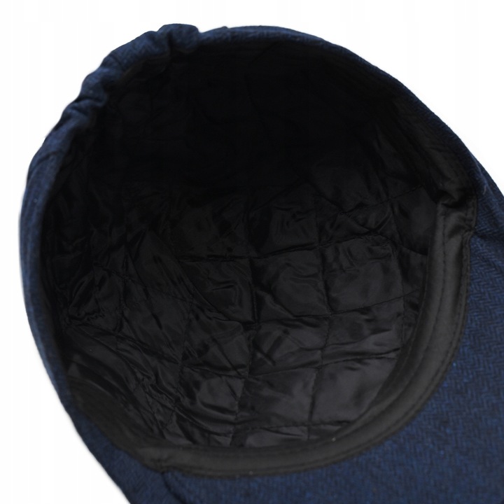 Kaszkiet Męski Zimowy Ocieplany Elegancka Czapka w Jodełkę Pako Jeans