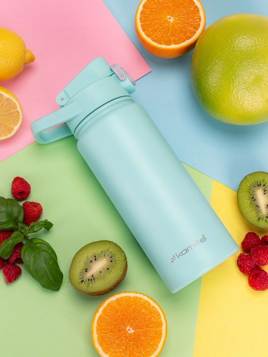 KUBEK TERMICZNY TERMOS STALOWY 100% SZCZELNY pojemny bidon KAMILLE 600 ml