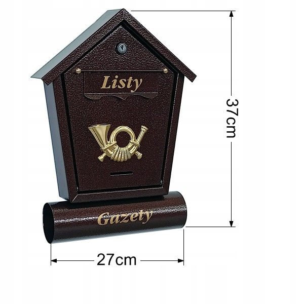 Skrzynka na listy T6/T - BRĄZOWY POLSKA SKRZYNKA POCZTOWA