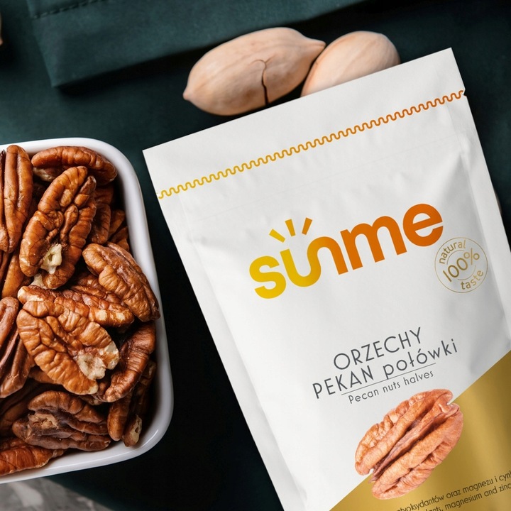 Naturalne połówki orzechów pecan 500g Sunme