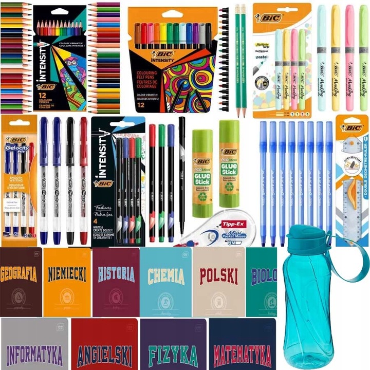 BIC WYPRAWKA SZKOLNA ZESZYTY TEMATYCZNE ZESTAW DO SZKOŁY klasa 4-8