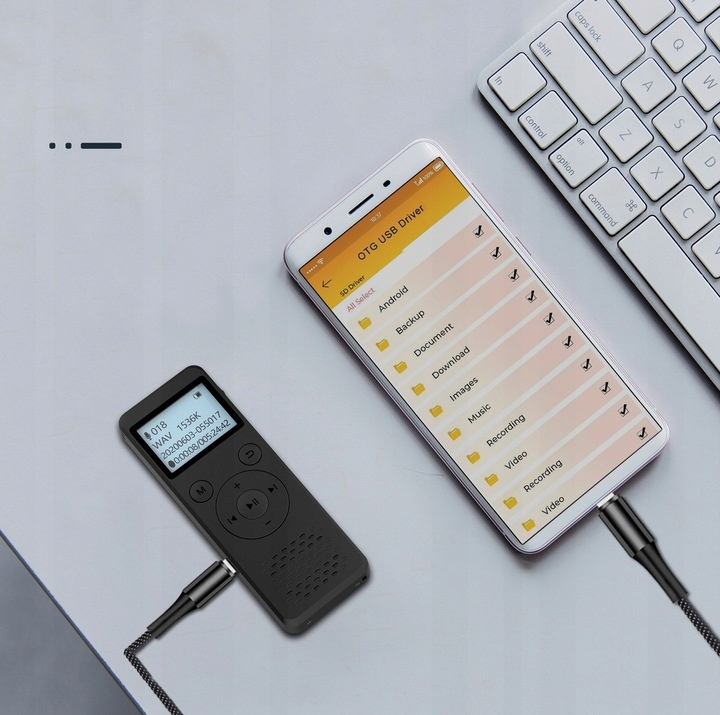 DYKTAFON Szpiegowski PODSŁUCH Dziennikarski 8GB 1536Kbps 110godzin 1.8cala