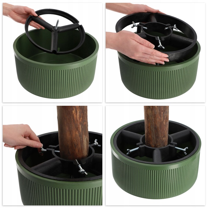 STOJAK POD CHOINKĘ CHOINKI POJEMNIK CHOINKOWY 5 L NA DRZEWKO 1,5 m ZIELONY