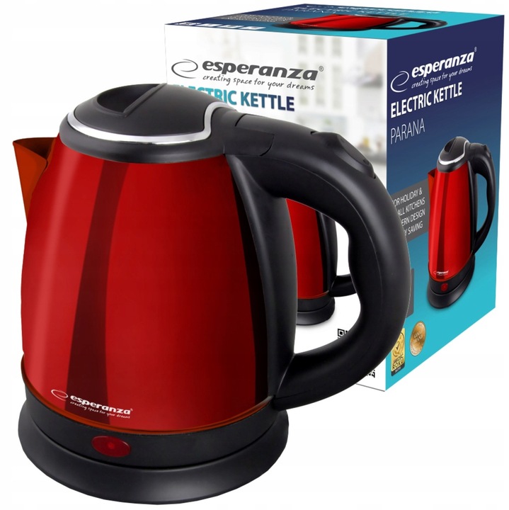 CZAJNIK ELEKTRYCZNY 1,0 L STAL NIERDZEWNA DUŻY MOCNY 1350W CZERWONY